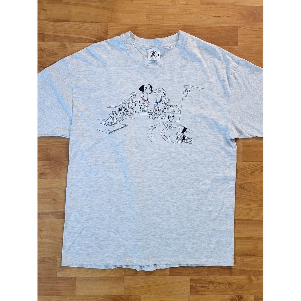Vintage 101 Dalmatians Walt Disney Nostalgic Kidcore Retro Gray T-Shirt, XL